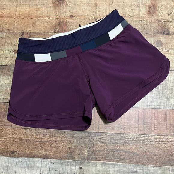 Lululemon Wmns Burgundy Groovy Run Short Sz 6 Athlete Gym Yoga Running Crossfit - Picture 2 of 7
